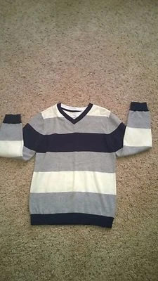  MAYC'S BOYS LONG SLEEVE KNIT SWEATER TOP  SIZE 7X STRIPED - Image 1 of 3