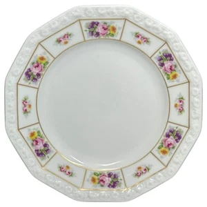 Rosenthal Maria Poesie Poetry Bread Salad Dessert Plate Floral Gold Trim - Picture 1 of 7