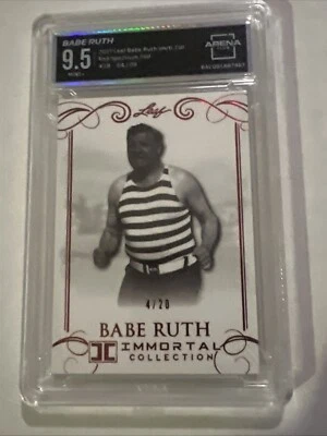 2017 Leaf Babe Ruth #18 Immortal Collection RED FOIL /20 GRADED ARENA CLUB 9.5 - Image 1 of 4
