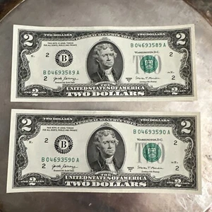 2017A $2 Dollar Bills B 04693589 A, B 04693590 A , H3 - Set Of 2 - Picture 1 of 20
