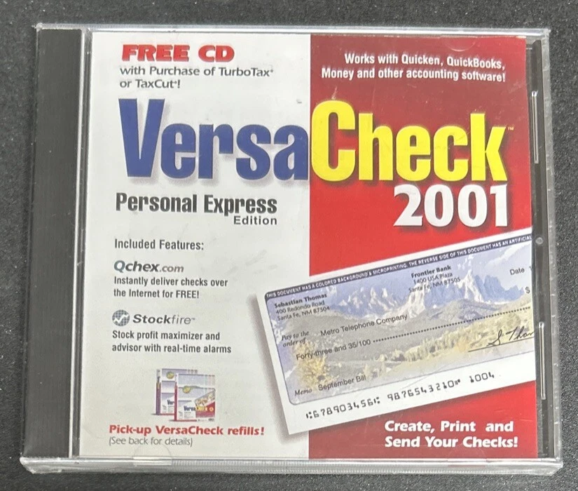 VersaCheck 2001 Personal Express Edition PC Computer Print Checks Software (New) - Image 1 of 4