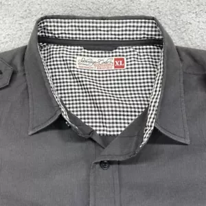 Sovereign Code Shirt Mens XL Black Button Up Roll Tab Long Sleeve Cotton Blend - Picture 1 of 14
