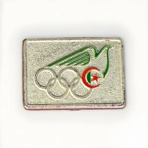 Rare Vtg Olympic PIN team ALGERIA Olympic Rings, Red Crescent Moon & Star, dove? - Picture 1 of 4