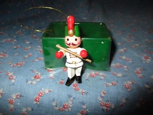 (1097) NOS Wood Christmas Ornament Band Leader / Soldier About 2 1/4 Inch high - Picture 1 of 4