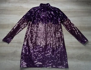 NWOT Kate Spade Womens Dress Sequin 6 Plum Tree Ombre Long Sleeve - Picture 1 of 10