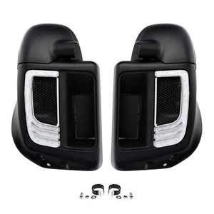 Matte Lower Vented Fairings Grilles w/LED Light Fit For Harley Touring 14-later - Picture 1 of 14