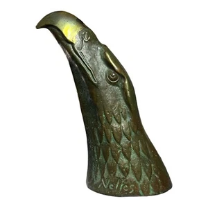 Vintage Scott Nelles Bronze Weißkopfseeadler Skulptur #208 Briefbeschwerer USA 1979 - Bild 1 von 10
