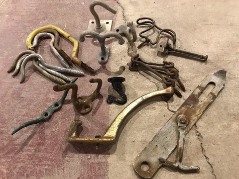 Get Hooked! Lot of Variety Vintage Hooks! Salvage Art Wood Projects Repurpose! Cover