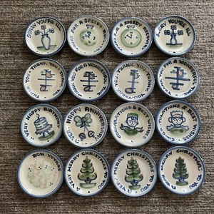 Vintage M A HADLEY Mini Plate Folk Art Pottery Coaster Trinket Dish CHOICE - Picture 1 of 49
