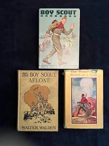 Lot of 3 Vintage Boy Scouts Books Handbook 1962 Afloat 1918 On a Tour 1912 - Picture 1 of 16