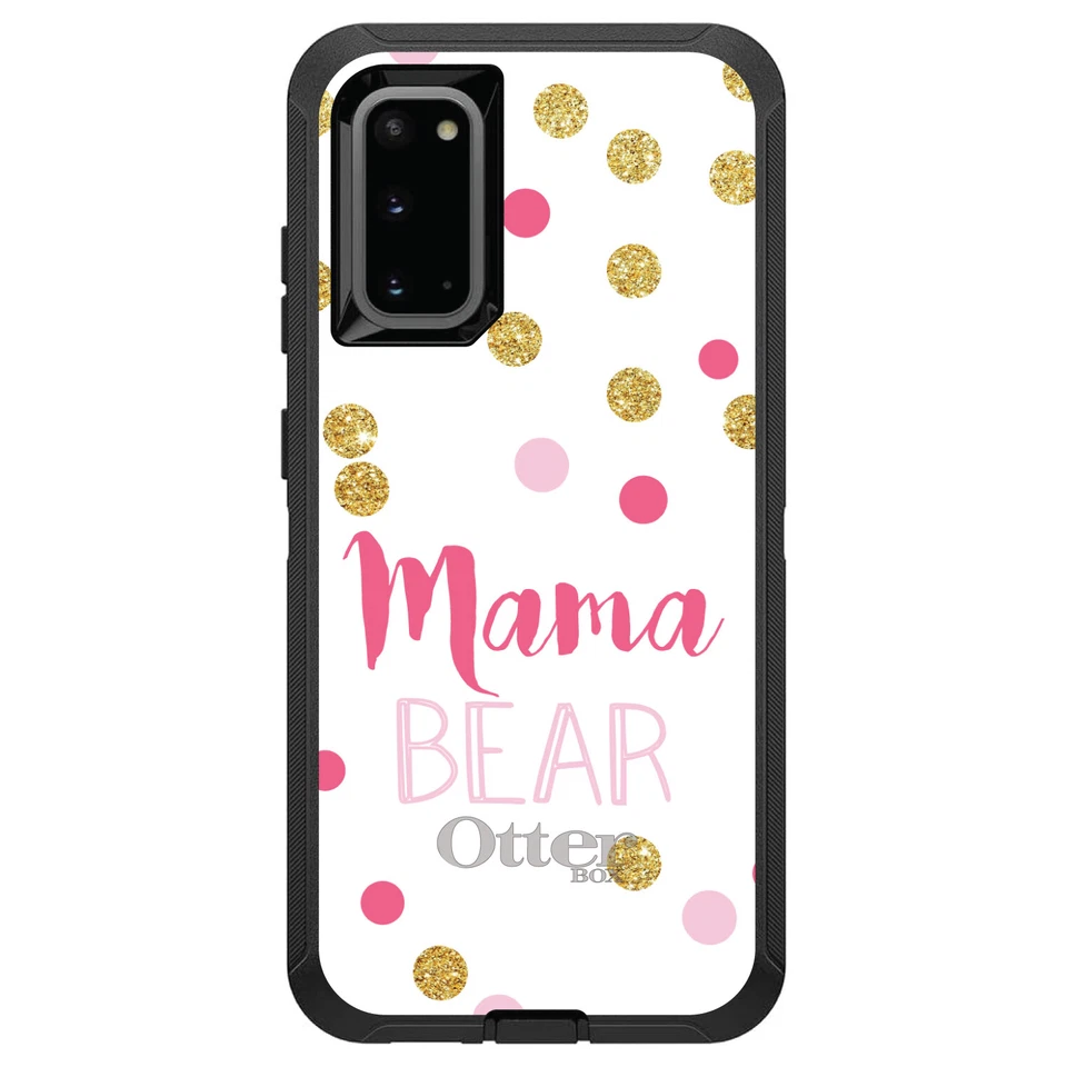 OtterBox Defender for Galaxy S (Choose Model) Pink White Gold "Mama Bear" - Image 1 of 1