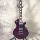 Guitare électrique grain violet corps en acajou touche palissandre quincaillerie argent