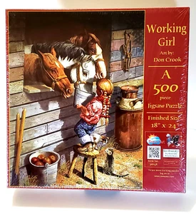 SunsOut - Working Girl - Little Cowgirl & Horse - By Don Crook NEW - Picture 1 of 6