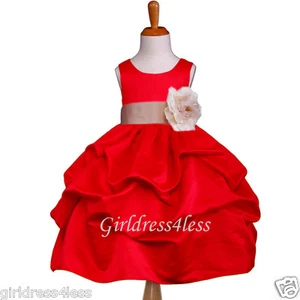 BODA ROJO/CHAMPÁN JR. VESTIDO DAMA FLOR NIÑA 6M 12M 18M 2 4 6X 8 10 12 - Imagen 1 de 2