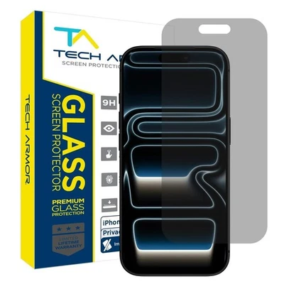 Tech Armor for iPhone 17 Pro Screen Protector Privacy Glass 6.3 inch -1 Pack - Image 1 of 4
