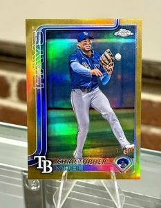 2025 Topps Chrome CHRISTOPHER MOREL #/50 True GOLD REFRACTOR Tampa Bay Rays 64 - Picture 1 of 2