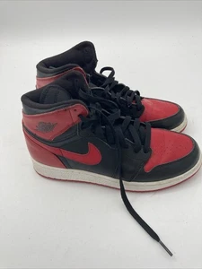 Nike Air Jordan 1 Banned Bred Schuhe Jugend 5,5 Jahre rot schwarz 332558 061 ohne Karton 2009 - Bild 1 von 6