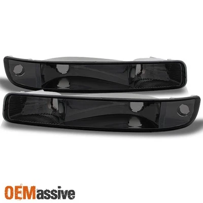 Fits 99-06 GMC Sierra Yukon XL Front Bumper Signal Lights Parking Lamps Smoke - Image 1 of 4