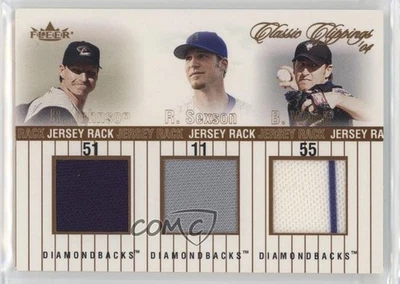 2004 Fleer Classic Clippings Bronze /99 Randy Johnson Richie Sexson Brandon Webb - Image 1 of 2