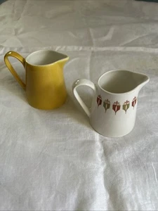 2 Syrakus China Syralite 1 gelber Senf Milchkännchen und 1 Kapitän Tisch Milchkännchen - Bild 1 von 6
