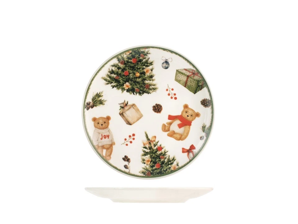 H&H Servizio Tavola 18 Pezzi In Stoneware Decorato Teddy Bear, Multicolore - Immagine 1 di 4