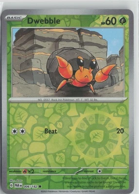 Dwebble 006/182 Common SV04: Paradox Rift NM Reverse Holo - Image 1 of 2