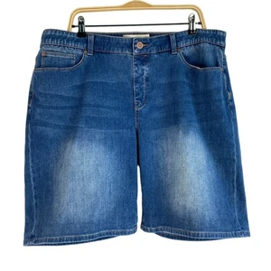 Soft Surroundings Ultimate Denim Damenshorts zum Überziehen 1X blau Komfortbund neu mit Etikett - Bild 1 von 10