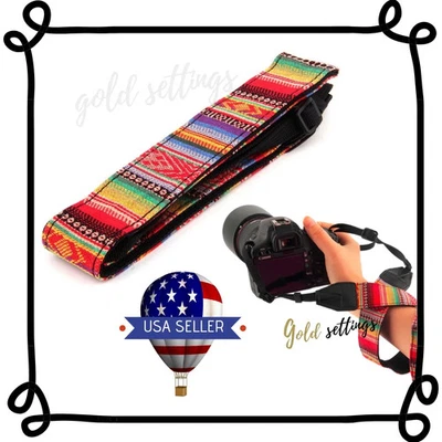 Correa para el cuello de cámara hippie vintage tejida para el hombro para Canon Nikon Sony DSLR Foto 1 de 4