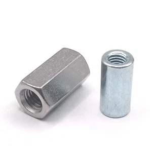 Manguito de conexión tuerca larga manguito roscado - hexagonal + redondo - acero + acero inoxidable - Imagen 1 de 5