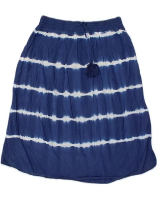 J. CREW Womens A-Line Skirt Small W27 Navy Blue Striped Cotton FL01 - Image 1 of 3