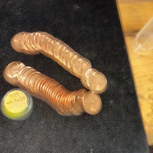 1988 (P) "BU" LINCOLN MEMORIAL CENT PENNY ROLL 50 COINS - Picture 1 of 2