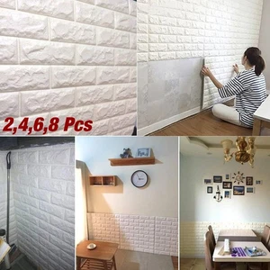 3D Brick Wall Stickers – Self-Adhesive PE Foam Panels 5/10/30x Pack Stickers . - Picture 1 of 13