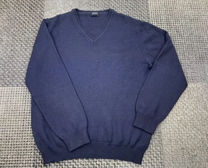Kenzo Homme Men's 100% Merino Wool Navy V-Neck Sweater, Made In Italy Size XL - Picture 1 of 21