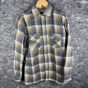 Vintage Hugo Valentino Shirt Mens Small Plaid Flannel Quilted Lined Button Up 90 - Picture 1 of 17
