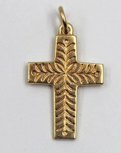 James Avery 14K Yellow Gold 1” Cross Charm for a Bracelet or Pendant 2.3gm - Picture 1 of 3