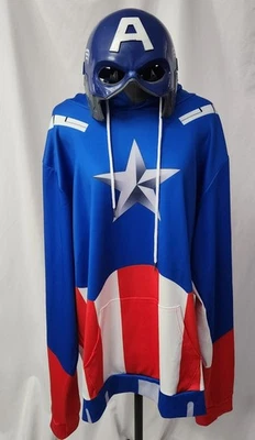 Disfraz Capitán América Sudadera con Capucha y Máscara Talla 2XL Buen Disfraz de Papá Truco o Trato Foto 1 de 4