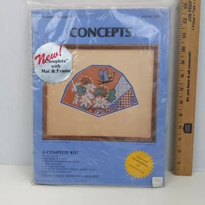 Concepts Counted Cross Stitch Kit 3405 Rust Fan Marcia Covington Frame & Matte - Bild 1 von 3