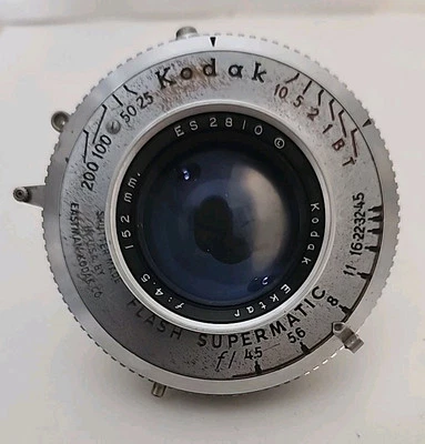 Kodak Ektar 152mm F/4.5 Lens w/Flash Supermatic Shutter  - Image 1 of 4