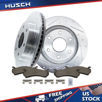 Front Drilled Brake Rotors Brake Pads Kit for Silverado Sierra 1500 GMC Yukon - Image 1 of 4