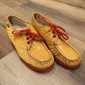 SAS Bounce Damenschuhe 9 W gelb Schnürschuhe Freizeit Low-Top Leder Oxford Keilabsatz - Bild 1 von 9