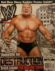 WWE Magazine July 2002 Brock Lesnar *Has Stacy Kiebler Poster* - Picture 1 of 18