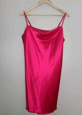 Mini Vestido Express Sin Mangas Rosa Satinado Capucha Cuello Y2K Hada Suave Niña Talla L Foto 1 de 4