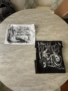 Bundle of 2 Country Western Graphic T-Shirts – Jerzees Heavyweight Blend Size - Picture 1 of 10