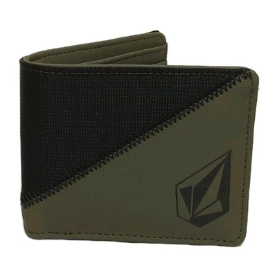 Volcom Stone Exponent Stitch Mens Bi-fold Wallet Blk/Grn - Image 1 of 3