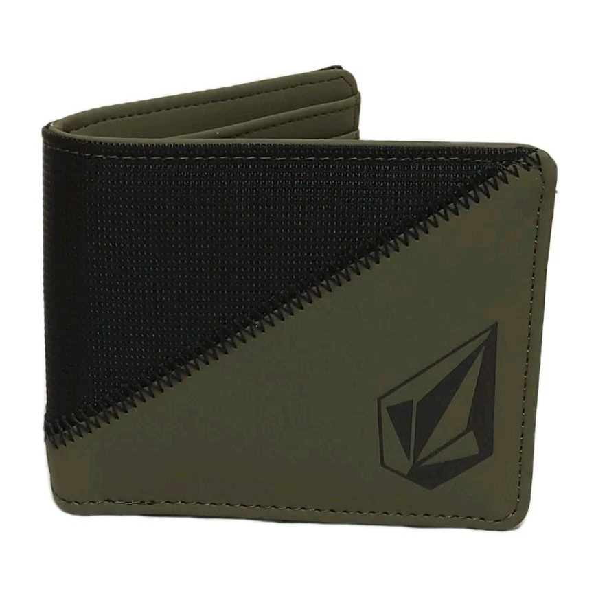 Volcom Stone Exponent Stitch Mens Bi-fold Wallet Blk/Grn - Image 1 of 3