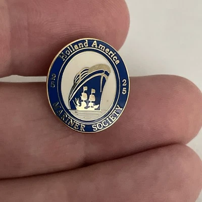 Holland America Lapel Pin Cruise Lines Ship Mariner Society 25 Boat Souvenir - Image 1 of 4