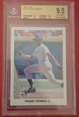1990 Leaf Frank Thomas ROOKIE CARD BGS 9.5 HOF RC #300 - Image 1 of 2