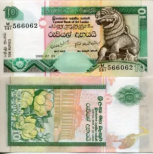 Sri Lanka 10 Rupees 2006 Democratic Socialist UNC Uncirculated Banknote Fu Dog - Picture 1 of 1