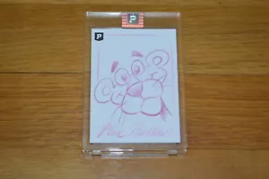 Tarjeta firmada/bocetada de Guy Gilchrist "Pantera Rosa" certificado de autenticidad PA arte original 1/1 - Imagen 1 de 5