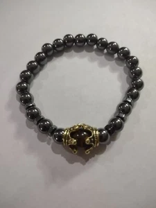 Pulsera elástica con cuentas de hematita/ojo de tigre negra de 6 mm de cálculos biliares/ojo de tigre - Imagen 1 de 5